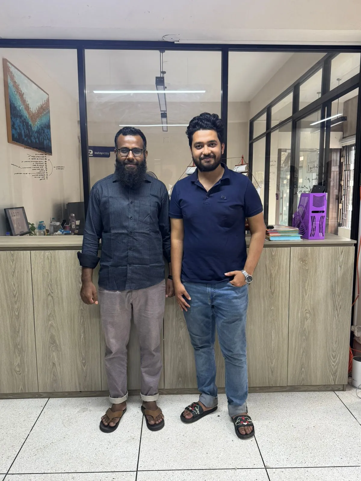 With a colleague at the Zatiq office