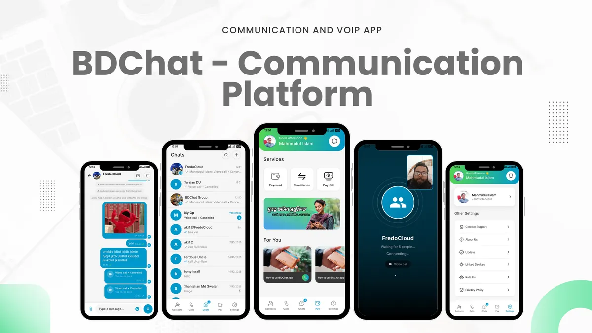 BDChat communication platform screens